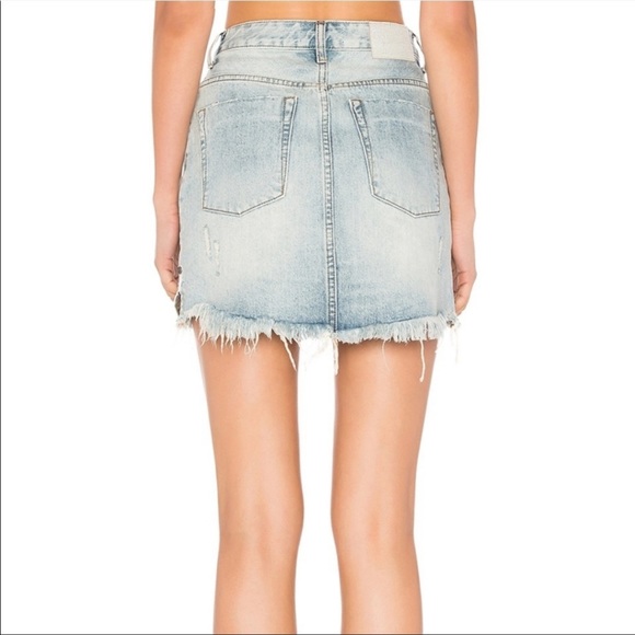 ONE TEASPOON 2020 high waist light wash denim mini skirt size 26 like new - Picture 3 of 10